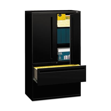Hon HON, 700 SERIES LATERAL FILE WITH STORAGE CABINET, 42W X 18D X 64.25H, BLACK 795LSP